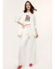 Wide-leg pants with fabric combination OffWhite S2-5017-153 Wide-leg pants with fabric combination OffWhite S2-5017-153