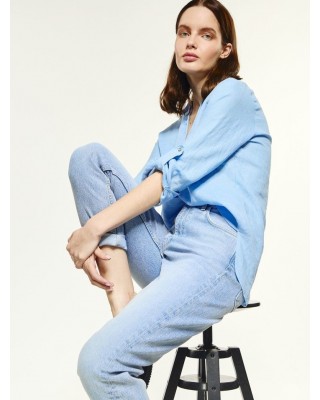 High-waisted blue jeans - S2-5084