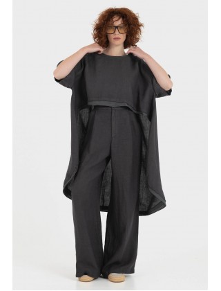 Γυναικεία γκρι κοντομάνικη μπλούζα - Ae er Agnese Top