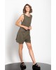 Boat neck open back Gaffer&Fluf playsuit in chaki color - JS45603.56 Boat neck open back Gaffer&Fluf playsuit in chaki color - JS45603.56