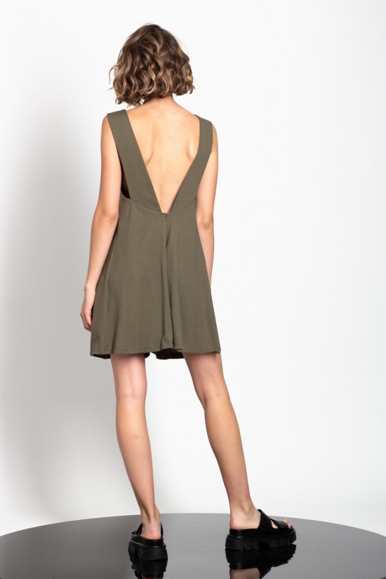 Boat neck open back Gaffer&Fluf playsuit in chaki color - JS45603.56 Boat neck open back Gaffer&Fluf playsuit in chaki color - JS45603.56