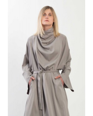 Maxi Dress With Oblique Drapped Neckline Dress -DR39958.12