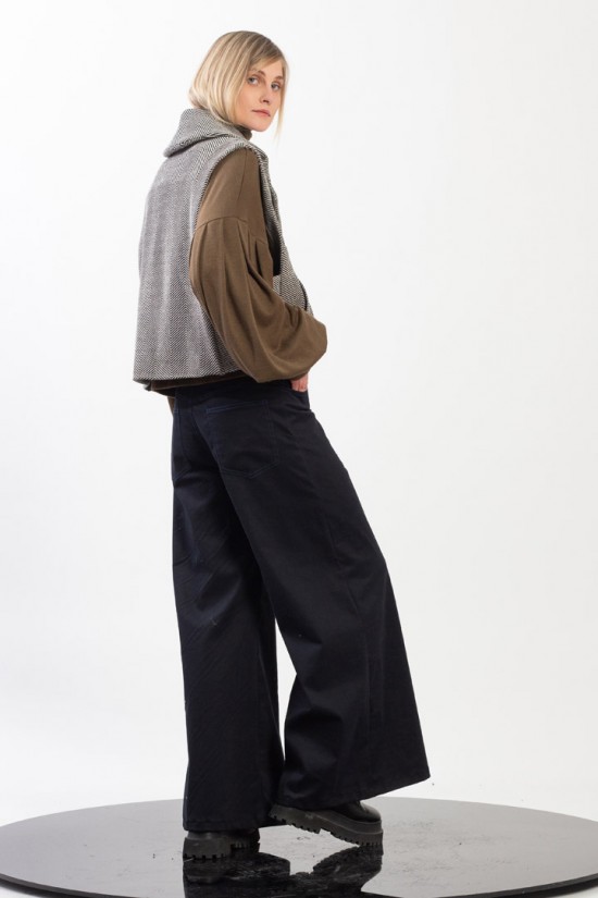 Παντελόνι με φαρδύ παντζάκι-PT30030.19