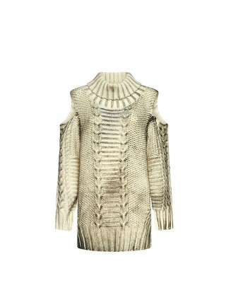 Γυναικείο πουλόβερ ζιβάγκο με ανοίγματα στους ώμους - John Richmond UWA25217LU