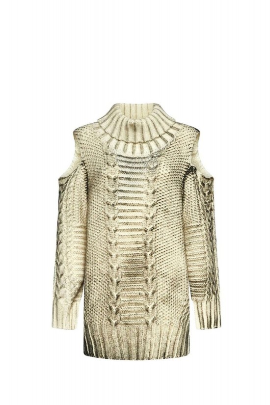 Γυναικείο πουλόβερ ζιβάγκο με ανοίγματα στους ώμους - John Richmond UWA25217LU