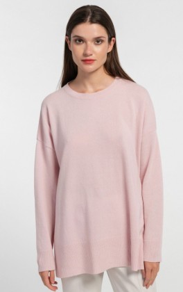 Cashmere cropped round neck sweater –KN5067