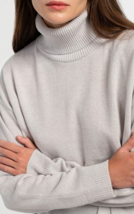 Cashmere cropped turtleneck sweater –ΚΝ5075