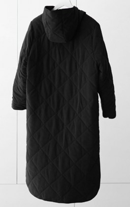 Black long quilted jacket Philosophy - JK8085