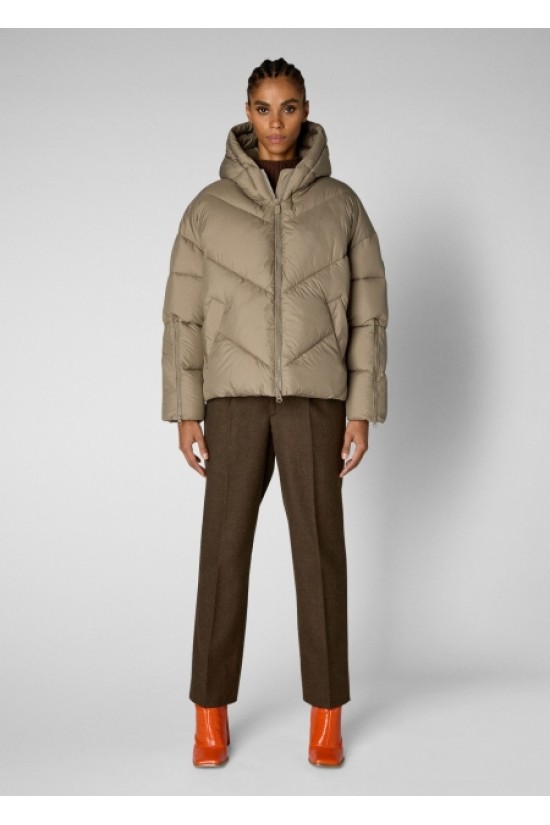 Beige Save The Duck hooded puffer Jacket - D30384W Beige Save The Duck hooded puffer Jacket - D30384W