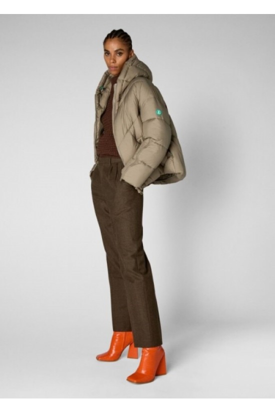 Beige Save The Duck hooded puffer Jacket - D30384W Beige Save The Duck hooded puffer Jacket - D30384W