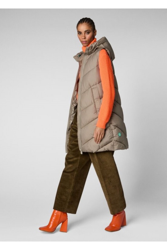 Beige Save The Duck Puffer Vest Jacket - D87730W Beige Save The Duck Puffer Vest Jacket - D87730W
