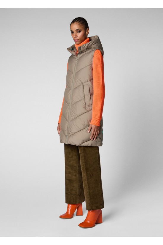 Beige Save The Duck Puffer Vest Jacket - D87730W Beige Save The Duck Puffer Vest Jacket - D87730W