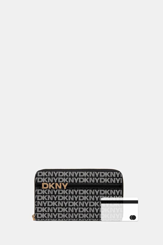 Γυναικείο μαύρο πορτοφόλι logo all over - DKNY Avril R5215M28 Γυναικείο μαύρο πορτοφόλι logo all over - DKNY Avril R5215M28
