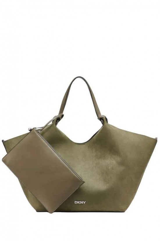 Γυναικεία χακί τσάντα ώμου - DKNY Paula Lg Tote R52BME48