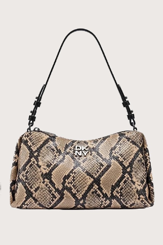 Γυναικεία μπεζ animal print τσάντα ώμου - DKNY Remy R63DME54