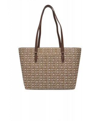 Γυναικεία καφέ τσάντα ώμου με λογότυπο - DKNY Bryant R42AYE20