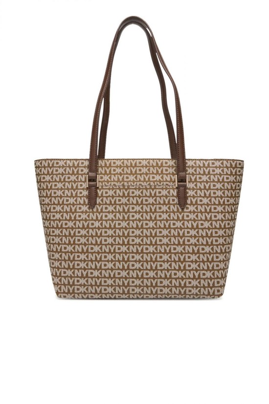 Γυναικεία καφέ τσάντα ώμου με λογότυπο - DKNY Bryant R42AYE20