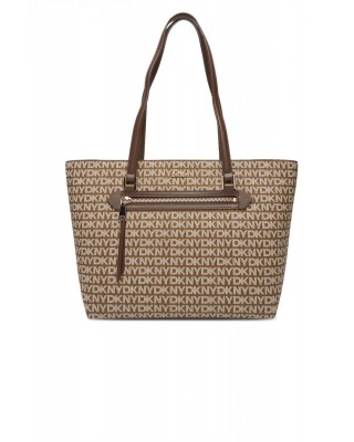 Γυναικεία καφέ τσάντα ώμου με λογότυπο - DKNY Bryant R42AYE20