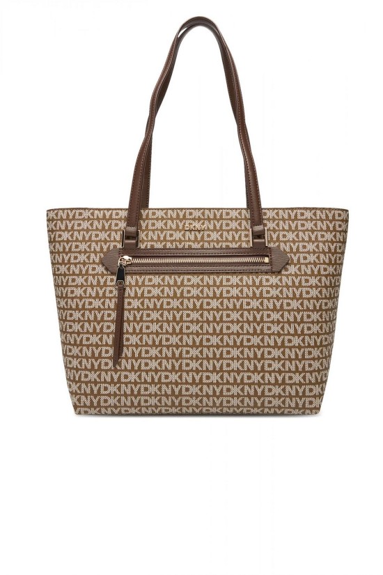 Γυναικεία καφέ τσάντα ώμου με λογότυπο - DKNY Bryant R42AYE20