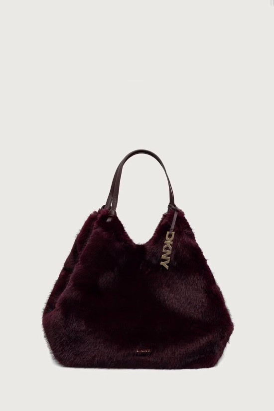 Γυναικεία μεγάλη μπορντό shopper τσάντα - DKNY Faux Fur R63AOE48 Γυναικεία μεγάλη μπορντό shopper τσάντα - DKNY Faux Fur R63AOE48