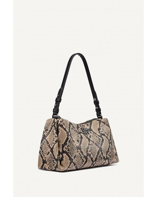 Γυναικεία μπεζ animal print τσάντα ώμου - DKNY Remy R63DME54