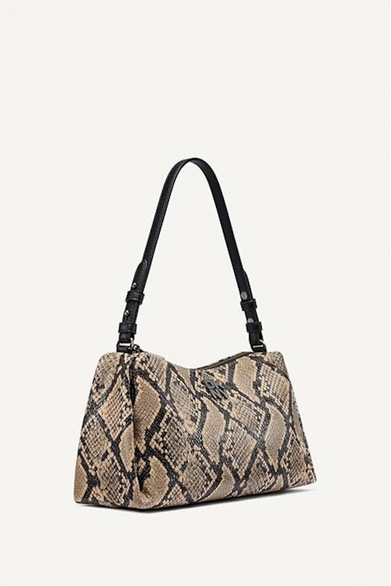 Γυναικεία μπεζ animal print τσάντα ώμου - DKNY Remy R63DME54