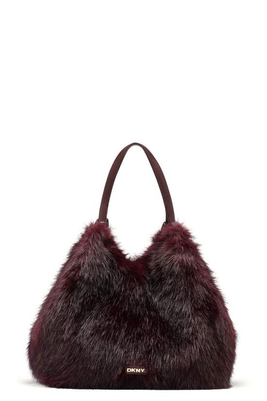 Γυναικεία μπορντό shopper τσάντα - DKNY Paula Faux Fur R63AOE49