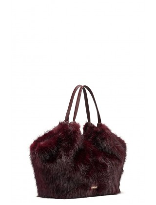 Γυναικεία μπορντό shopper τσάντα - DKNY Paula Faux Fur R63AOE49
