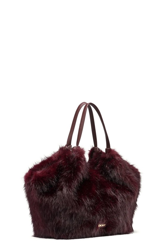 Γυναικεία μπορντό shopper τσάντα - DKNY Paula Faux Fur R63AOE49