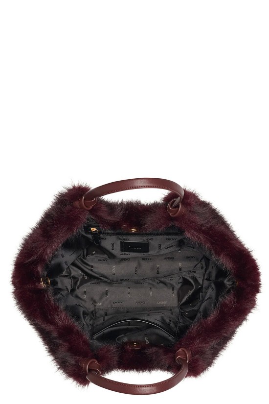 Γυναικεία μπορντό shopper τσάντα - DKNY Paula Faux Fur R63AOE49