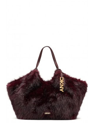 Γυναικεία μπορντό shopper τσάντα - DKNY Paula Faux Fur R63AOE49