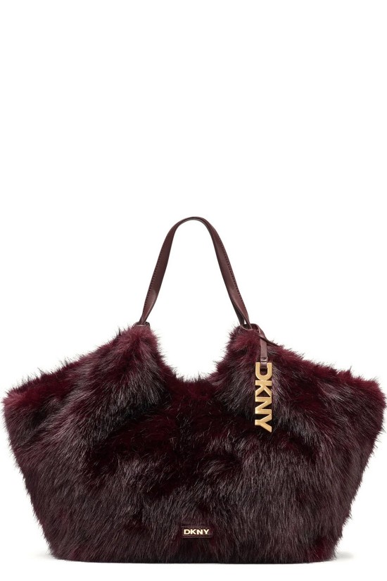 Γυναικεία μπορντό shopper τσάντα - DKNY Paula Faux Fur R63AOE49