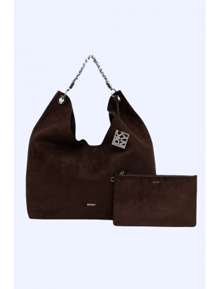 Γυναικεία σκούρο καφέ τσάντα ώμου - DKNY R63CMS38
