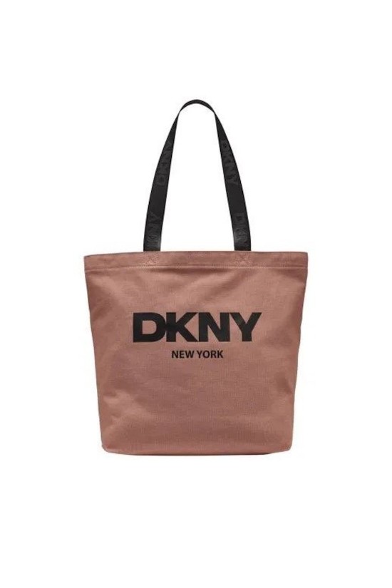 Γυναικεία καφέ υφασμάτινη τσάντα ώμου - DKNY R53AGN37