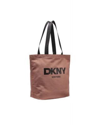 Γυναικεία καφέ υφασμάτινη τσάντα ώμου - DKNY R53AGN37