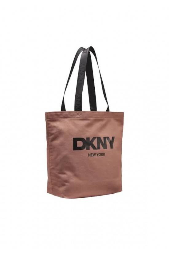 Γυναικεία καφέ υφασμάτινη τσάντα ώμου - DKNY R53AGN37