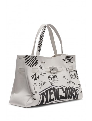 Γυναικεία λευκή τσάντα ώμου - DKNY Bryar Satchels R54DDK43