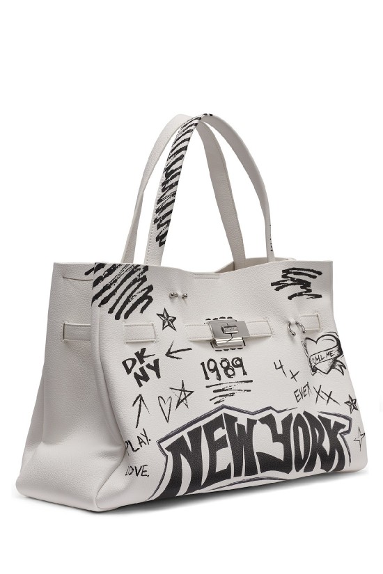 Γυναικεία λευκή τσάντα ώμου - DKNY Bryar Satchels R54DDK43