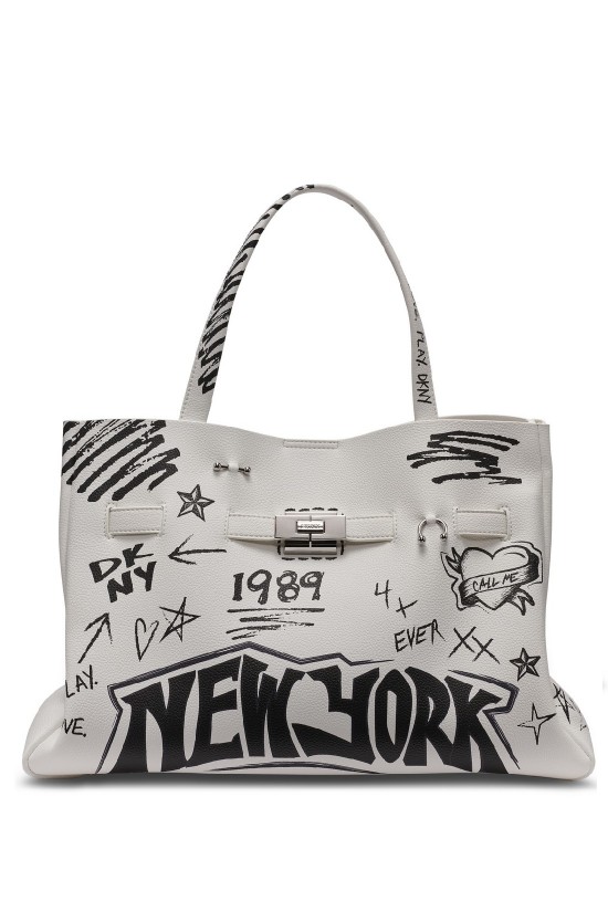 Γυναικεία λευκή τσάντα ώμου - DKNY Bryar Satchels R54DDK43