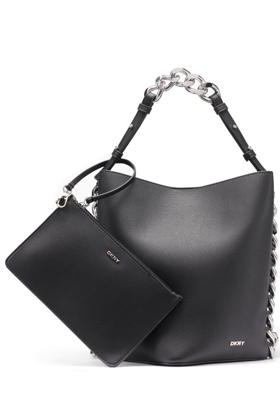 Γυναικεία μαύρη τσάντα χειρός - DKNY Riona Chain Bucket R54JA009