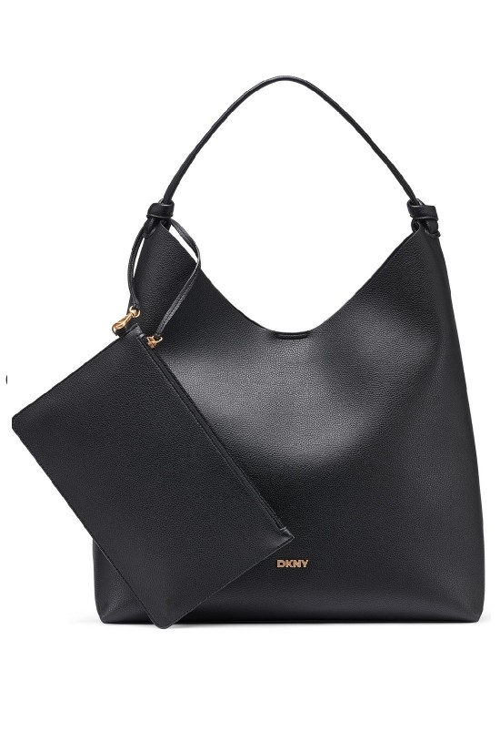 Γυναικεία μεγάλη μαύρη τσάντα ώμου - DKNY Paula Hobo R54CAO07