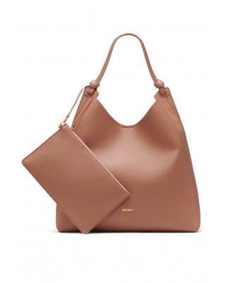 Γυναικεία μεγάλη καφέ τσάντα ώμου - DKNY Paula Hobo R54CAO07