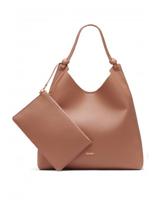Γυναικεία μεγάλη καφέ τσάντα ώμου - DKNY Paula Hobo R54CAO07