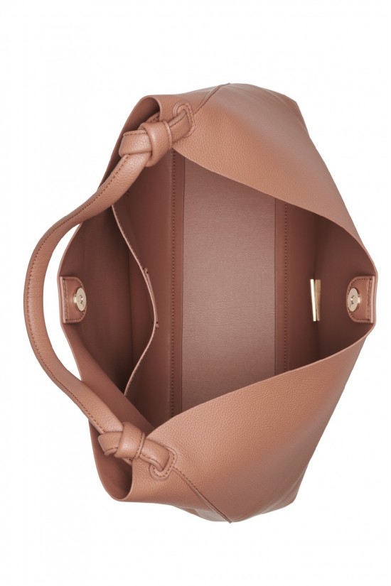 Γυναικεία μεγάλη καφέ τσάντα ώμου - DKNY Paula Hobo R54CAO07