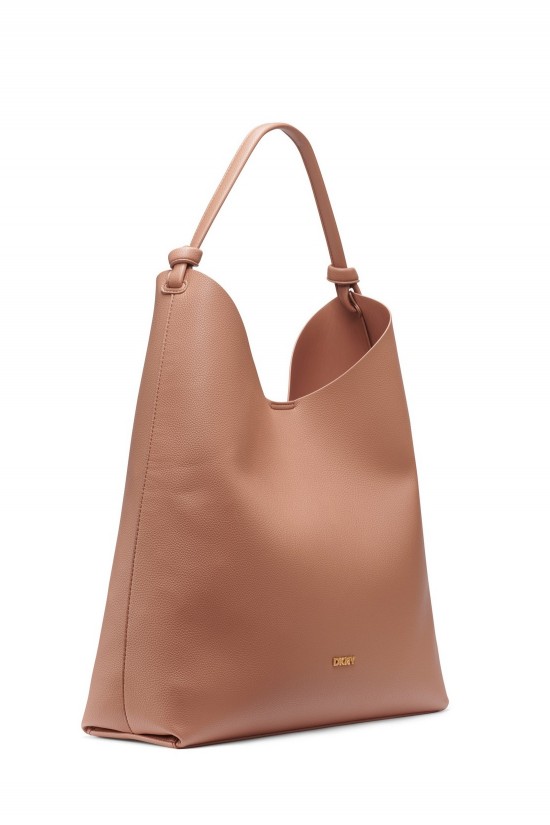 Γυναικεία μεγάλη καφέ τσάντα ώμου - DKNY Paula Hobo R54CAO07
