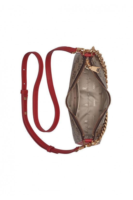Γυναικεία καφέ-κόκκινο τσάντα χιαστί - DKNY Jenna R53E6I10