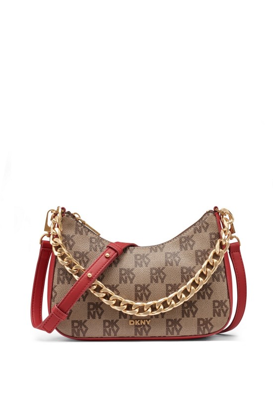 Γυναικεία καφέ-κόκκινο τσάντα χιαστί - DKNY Jenna R53E6I10