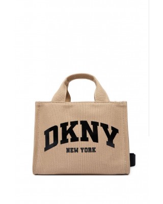 Γυναικεία μπεζ υφασμάτινη τσάντα - DKNY Hadlee R41AOC80