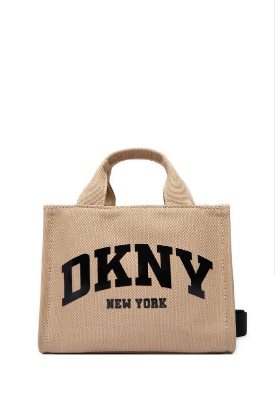 Γυναικεία μπεζ υφασμάτινη τσάντα - DKNY Hadlee R41AOC80