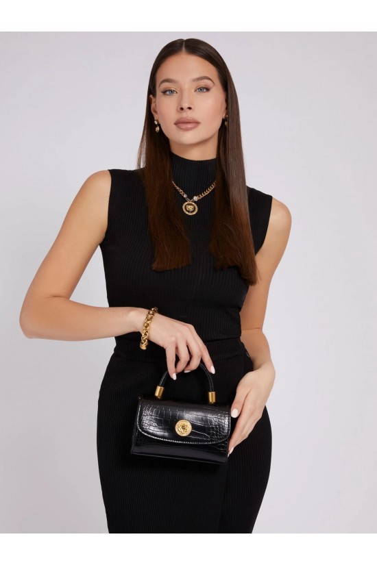 Guess Croc print night fall handbag –Black CB848578 Guess Croc print night fall handbag –Black CB848578